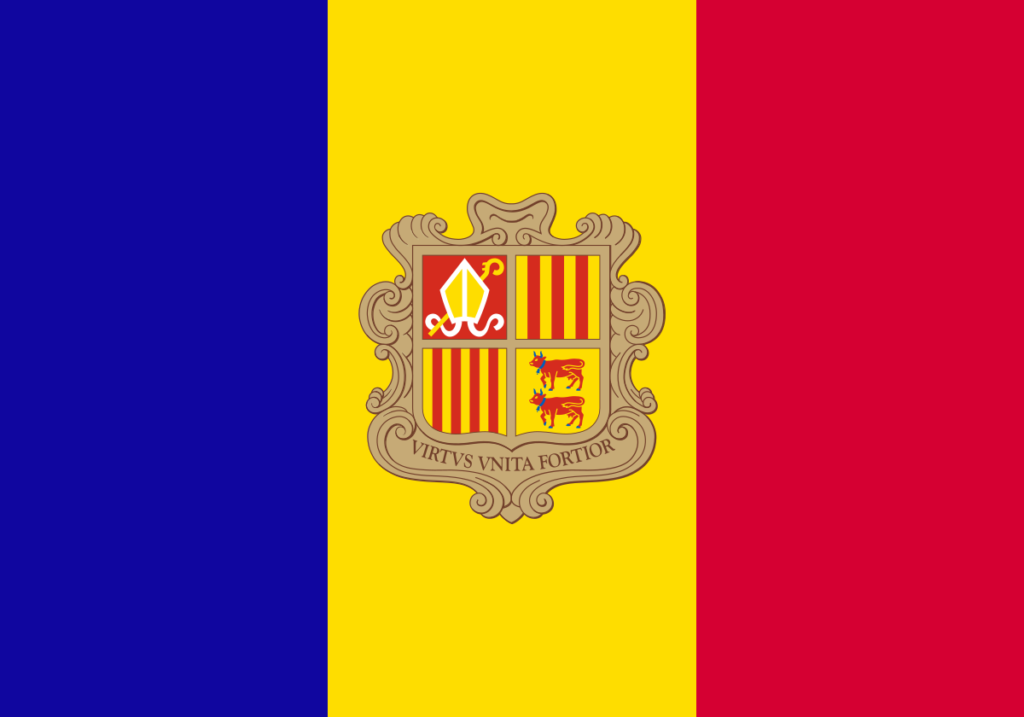 Bandeira de Andorra La Vella. 